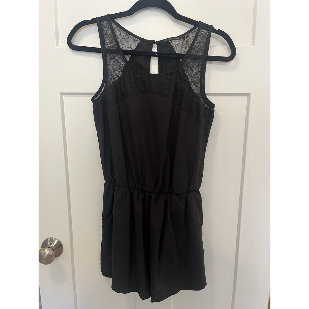 Doe & Rae Women's Black Sleeveless Lace Dress Size Medium Black Dress